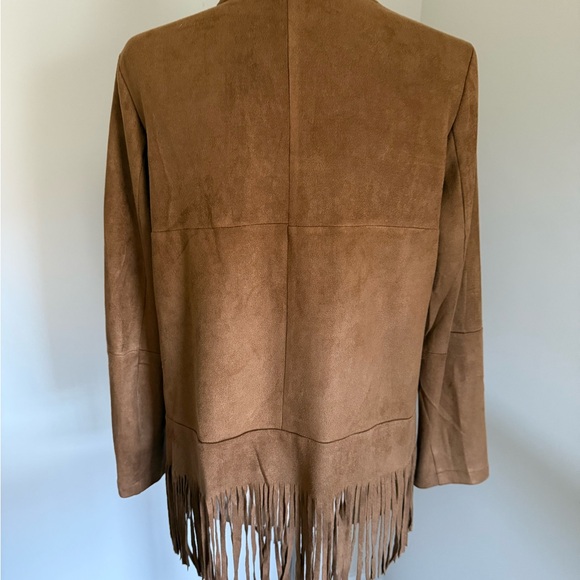 Renee C. Tan Suede Fringe Open-Front Jacket - Picture 4 of 5